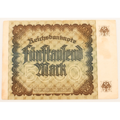 696 - Six Reichsbanknotes (first quarter 20th century) and eleven 1942 Protektorat Böhmen und Mähren defin... 