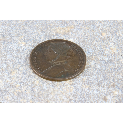 701 - Boer War interest coin: Great Britain and South Africa satirical copper penny - an 1879 Queen Victor... 