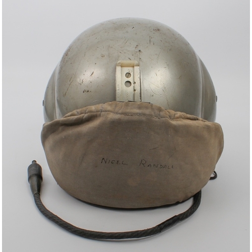 702 - A 1960s RAF pilot's 'bone dome' flight helmet - complete with leather 'donut' headphones and oxygen ... 