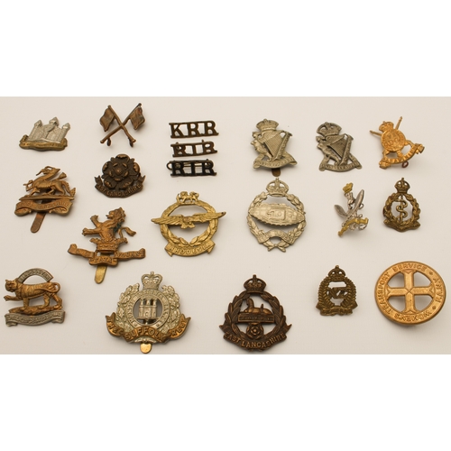 703 - Twenty British Army cap and other badges, mostly first half of the 20th century:
 The Cambridgeshire... 