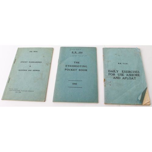 705 - Nine WW2 Royal Navy manuals from the library of Sub-Lt. John Wilson Dunsire RNVR (1913-1996): 
 Gunn... 