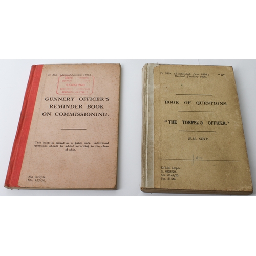 705 - Nine WW2 Royal Navy manuals from the library of Sub-Lt. John Wilson Dunsire RNVR (1913-1996): 
 Gunn... 