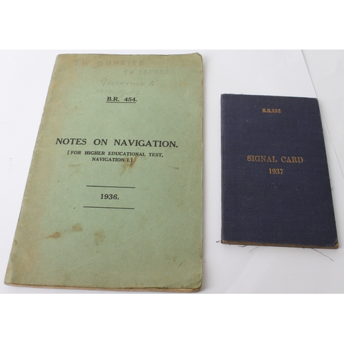 705 - Nine WW2 Royal Navy manuals from the library of Sub-Lt. John Wilson Dunsire RNVR (1913-1996): 
 Gunn... 