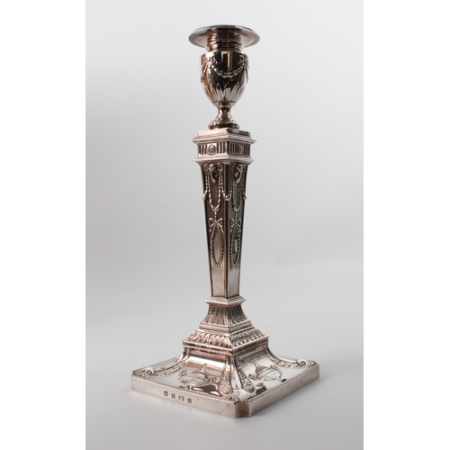 155 - A good pair of Elizabeth II silver candlesticks in the Adam taste - Barker Ellis Silver Co., Birming... 