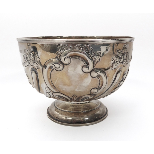 163 - A late Victorian silver rose bowl - William Hutton & Sons Ltd., London 1898, of cupped, pedestal for... 