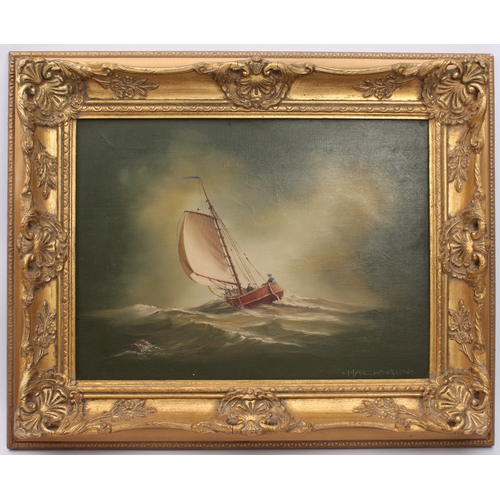 362 - Philip Marchington (b.1934)
 'Dutch Schuyt'; 'Lading Sloop'
 a pair, oil on canvas, signed, gilt swe... 