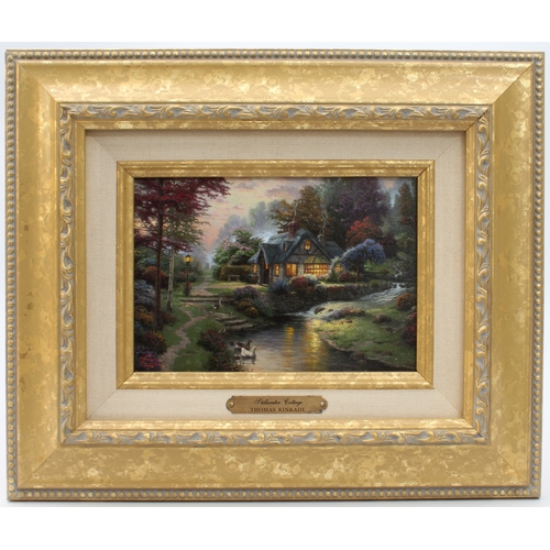 363 - after Thomas Kinkade (American, 1958-2012)
 'Stillwater Cottage'
 canvas print with hand embellishme... 