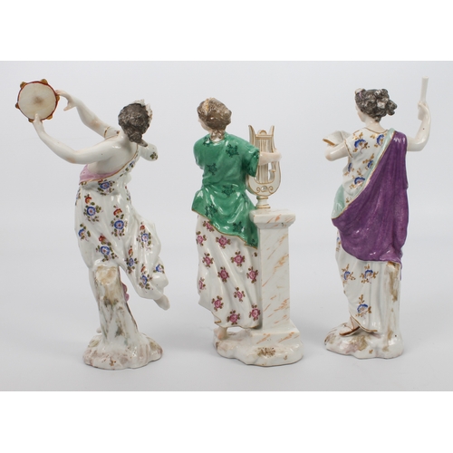 39 - A set of three Samson porcelain allegorical figures emblematic of the arts - 19th century, the three... 