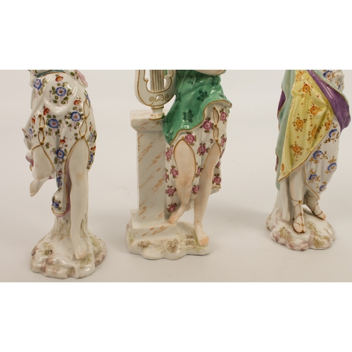 39 - A set of three Samson porcelain allegorical figures emblematic of the arts - 19th century, the three... 