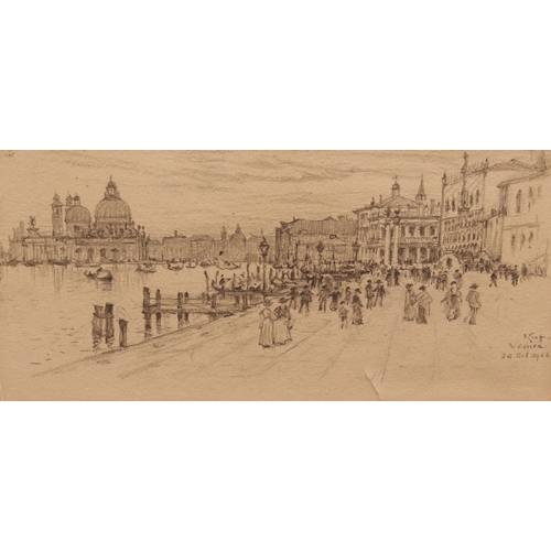 300 - Colonel Robert Charles Goff, RE (British, 1837-1922)
 'Venice Promenade, Grand Canal, 1906)
 pencil,... 