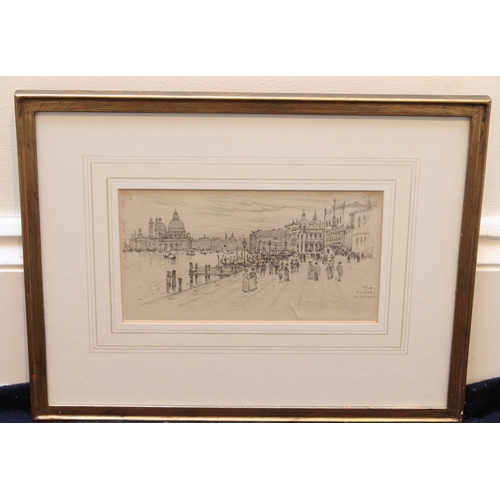 300 - Colonel Robert Charles Goff, RE (British, 1837-1922)
 'Venice Promenade, Grand Canal, 1906)
 pencil,... 