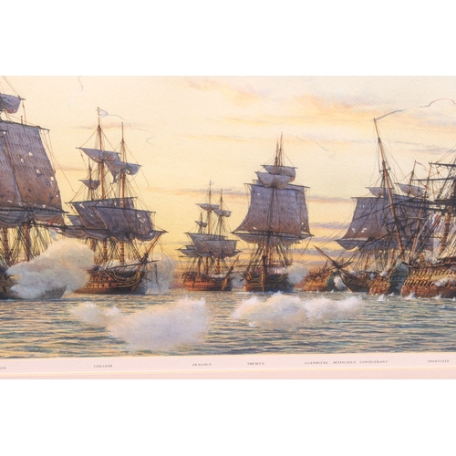 303 - Richard Mark Myers, PPRSM (b.1945)
 'The Battle of the Nile August 1st 1798'
 watercolour and bodyco... 