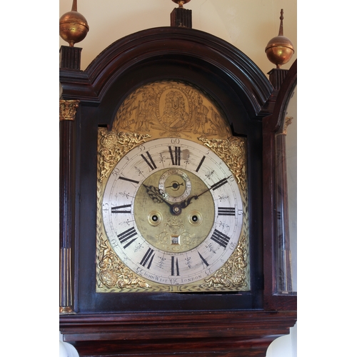 263 - A good 18th century mahogany longcase clock by John Wise of London - the eight day, bell strike move... 