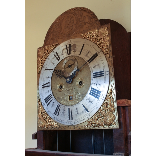 263 - A good 18th century mahogany longcase clock by John Wise of London - the eight day, bell strike move... 