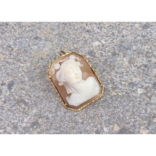 238 - A deeply carved shell cameo brooch