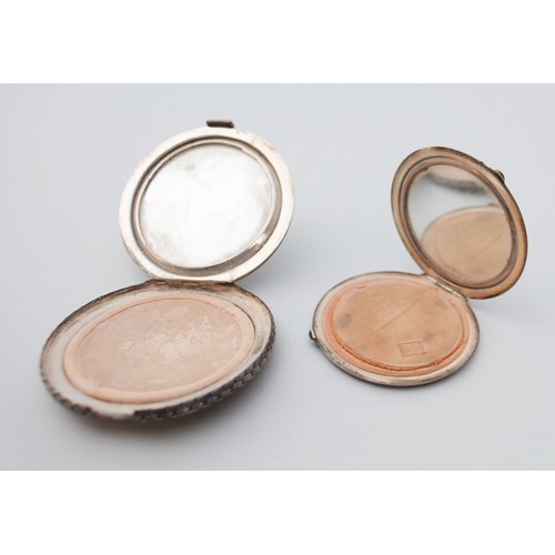 116 - Two mid 20th century silver and enamel powder compacts - J. G. Ltd., Birmingham 1947 and 1948, the l... 