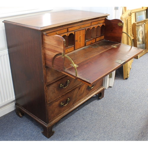 477 - A George III mahogany secretaire chest - good colour, the moulded top over a well fitted mahogany an... 