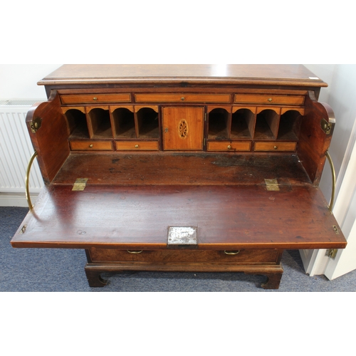 477 - A George III mahogany secretaire chest - good colour, the moulded top over a well fitted mahogany an... 