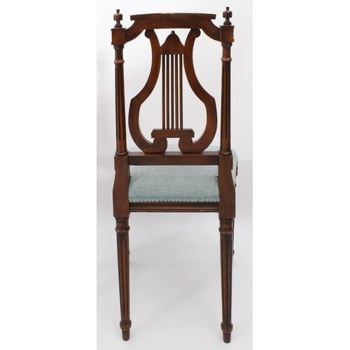 519 - A pair of French 19th century style lyre back side chairs - modern, 45 cm wide, 93.5 cm high.