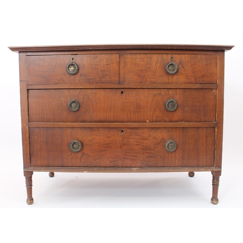 460 - A French early 20th century mahogany chest of drawers - the moulded top over two short and two long ... 