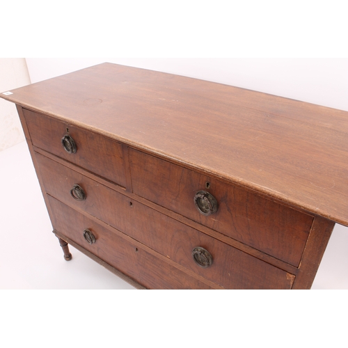 460 - A French early 20th century mahogany chest of drawers - the moulded top over two short and two long ... 