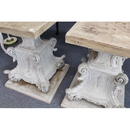 518 - A pair of painted, carved beech wood pedestals in the 18th century Italian style - originally made a... 