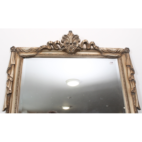 539 - A large French 19th century style console mirror - modern, the bevelled plate within a moulded frame... 