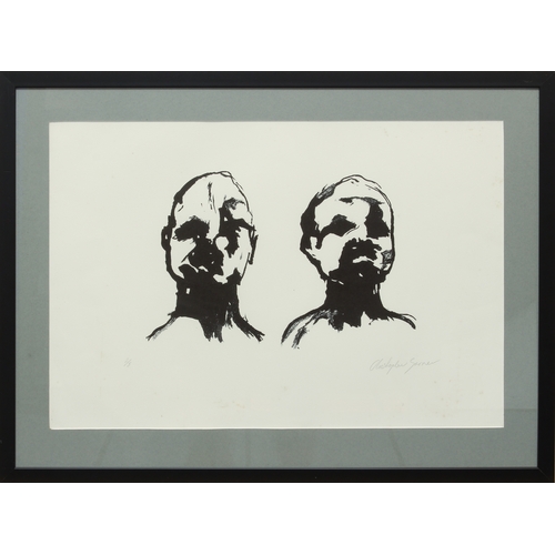 333 - After Chris Garner (Contemp.)
 Study of two heads
 black and white litho, signed and numbered 2/8
 1... 