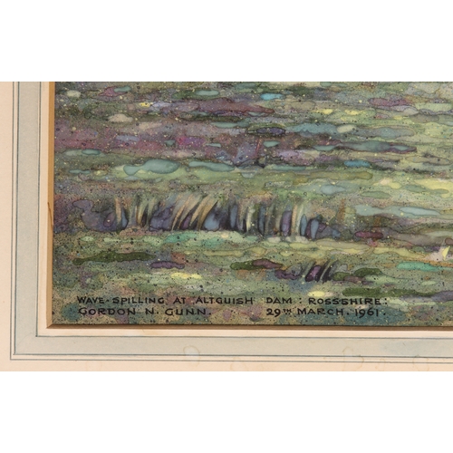 330 - Gordon N Gunn FIAS FRSA (1916-1980)
 Glascarnoch Dam, Aultguish, Ross-shire
 watercolour, signed and... 