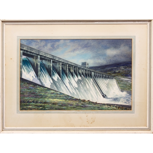 330 - Gordon N Gunn FIAS FRSA (1916-1980)
 Glascarnoch Dam, Aultguish, Ross-shire
 watercolour, signed and... 