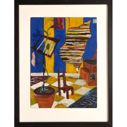 342 - Modern British (?) School
 Surreal composition
 oil on board
 24 x 17½ in (61 x 44.5 cm); frame size... 