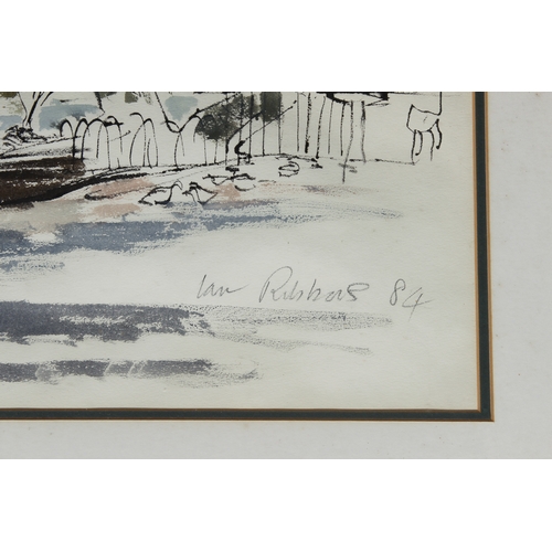 332 - Ian Ribbons (1924-2002)
 Promenade on the Avenue
 watercolour, signed and dated (19) '84
 19 x 29 in... 