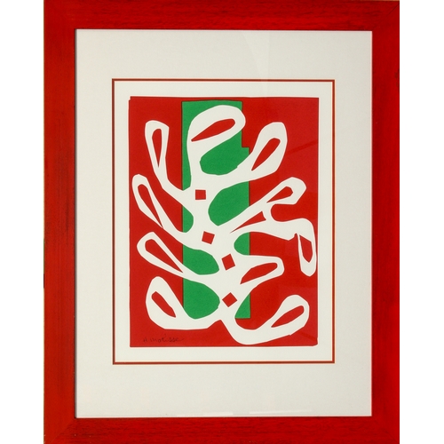 309 - After Henri Matisse
 Abstract composition in red, white and green
 lithograph, printed signature
 im... 