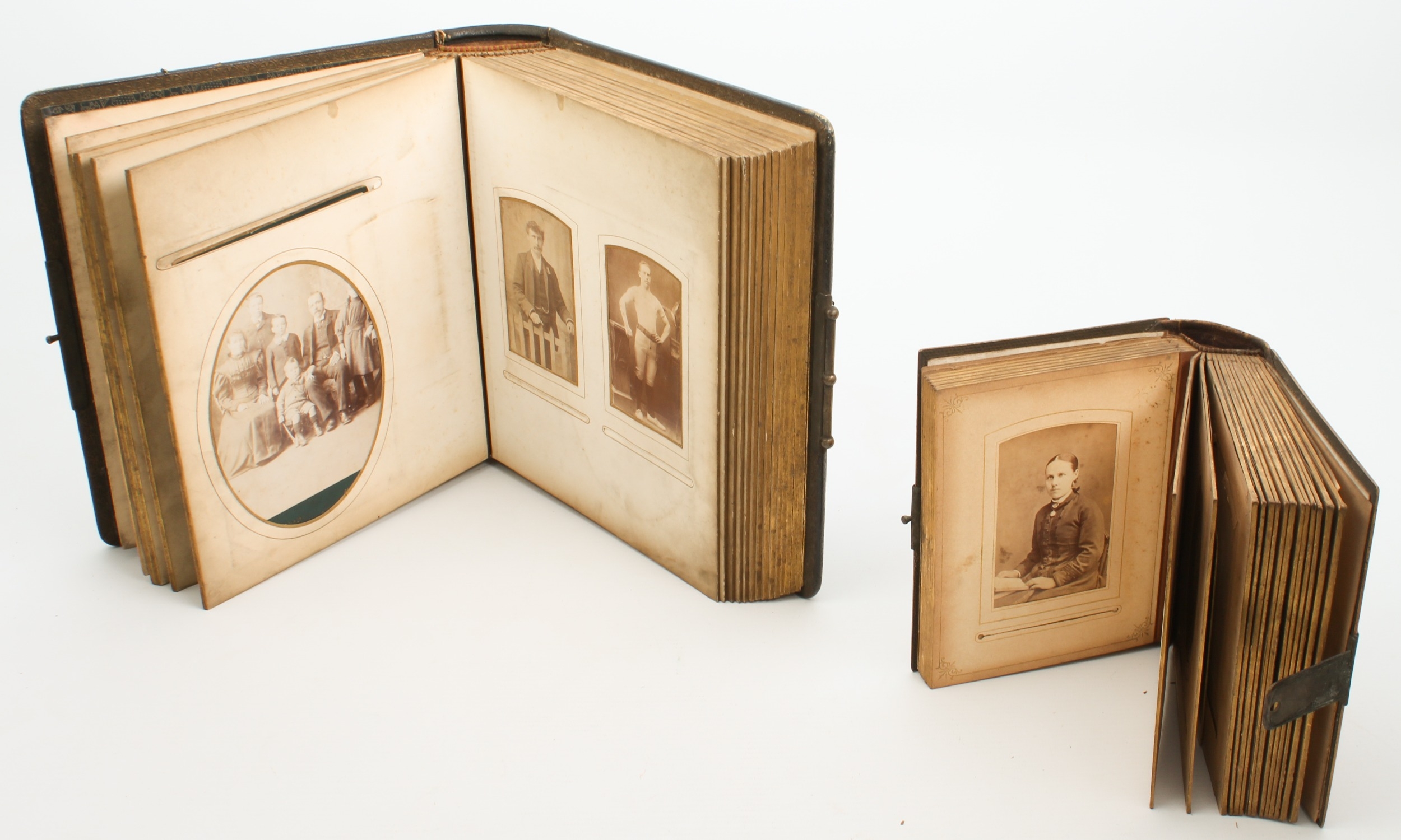 Two Victorian photo albums - one Mauchline Ware, depicting Aldbar ...