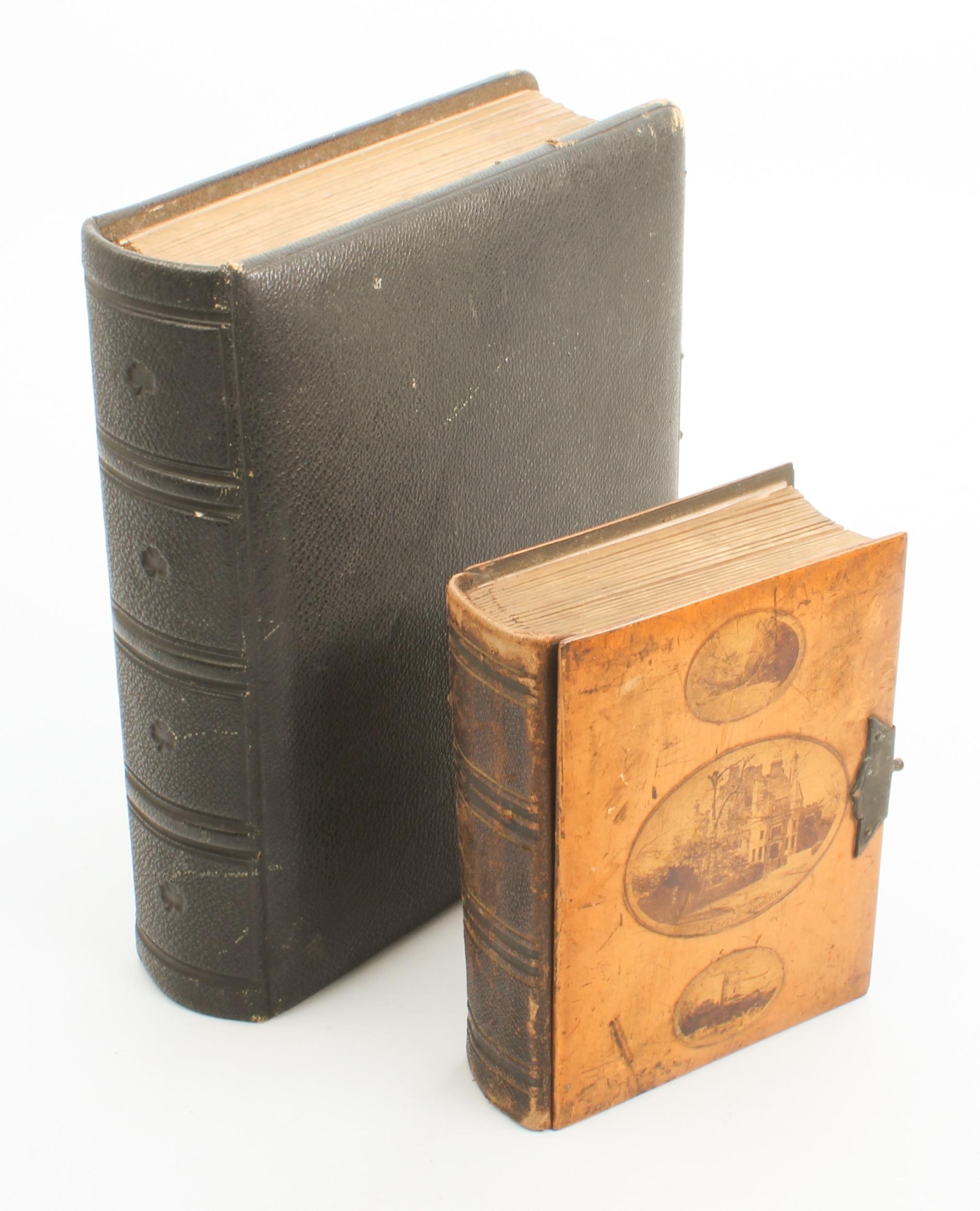 Two Victorian photo albums - one Mauchline Ware, depicting Aldbar ...