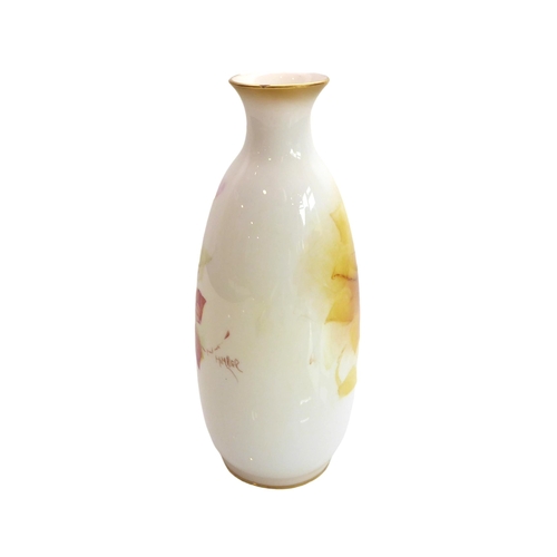 3 - A Royal Worcester porcelain vase hand painted with blackberries and signed M Miller, date code 1954.