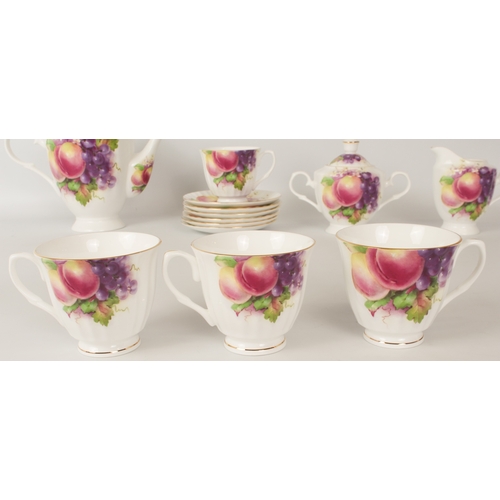 46 - A Kirsty Jane China bone china tea service - comprising six tea cups and saucers, teapot, milk jug a... 