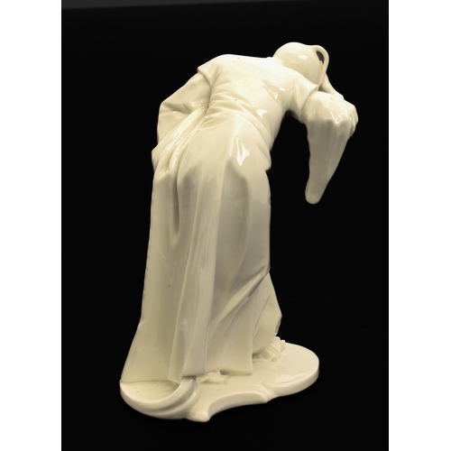 1 - A 19th century white glazed porcelain chinoiserie figure by Nymphenburg - after an 18th century orig... 