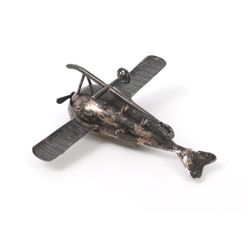 106 - A George V silver novelty pin cushion in the form of an early aeroplane - S. Blanckensee & Sons Ltd.... 