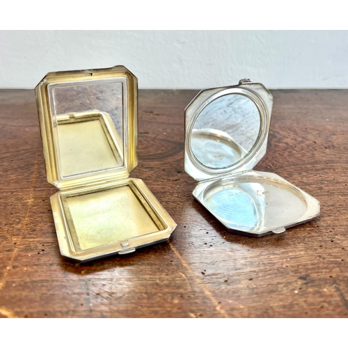 149 - Two George VI silver Art Deco style compacts - Birmingham 1947 and 1949, both of rectangular form wi... 