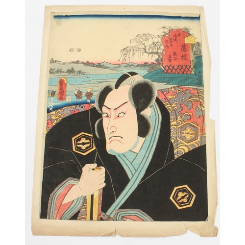 59 - A good collection of fourteen Japanese woodblock prints, 19th century - all unframed, comprising:
 -... 