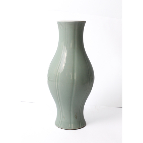 68 - A Chinese celadon glazed porcelain vase - probably Qing Dynasty, 19th century, six character Chenghu... 