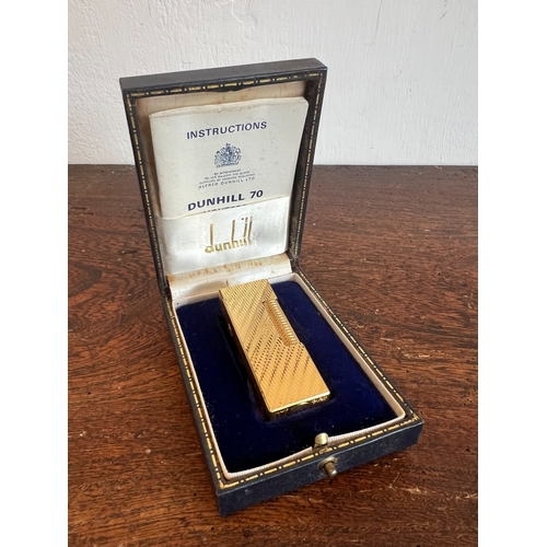 739 - A collection of vintage cigarette lighters - including a 1920s Dunhill plated brass Unique lighter; ... 