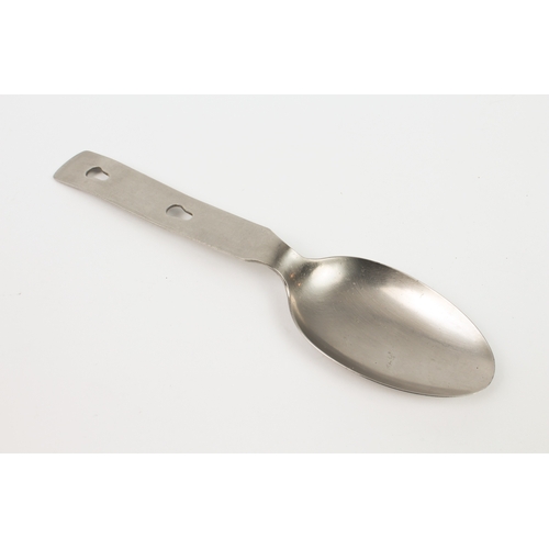 770 - A WW2 German Third Reich field mess kit spoon - alloy, impressed eagle and swastika marks and 'C.&C.... 