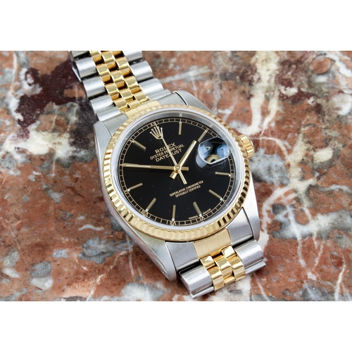 247 - A Rolex Oyster Perpetual Datejust gold and stainless steel gentleman's wristwatch - ref. 16233, circ... 