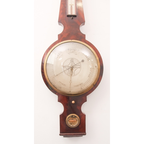 278 - A large Regency mahogany wheel barometer by J. Pensa & Son of Hatton Garden, London - with a 10-inch... 