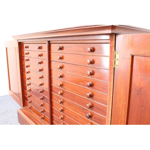 425 - A fine mid-19th century mahogany medal, coin or specimen collector's cabinet - the moulded top over ... 