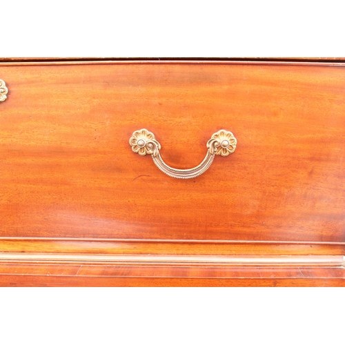 426 - A fine quality Regency inlaid mahogany secretaire chest on chest, probably Channel Islands - the fla... 