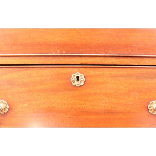 426 - A fine quality Regency inlaid mahogany secretaire chest on chest, probably Channel Islands - the fla... 