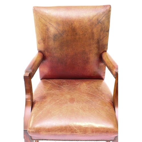 436 - A Ralph Lauren leather Gainsborough style armchair